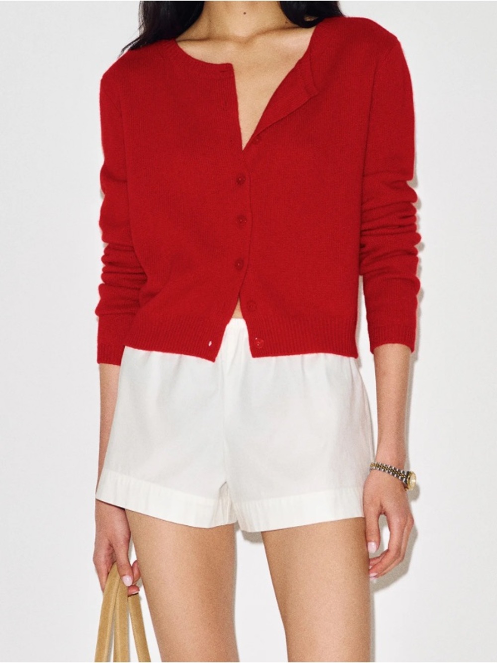 Clara cashmere cardigan in cherry